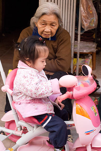 Granddaughter on Scooter