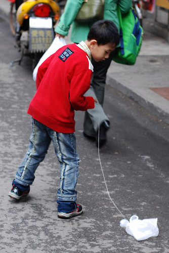 Plastic Bag on a String 2