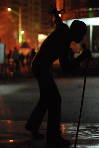 Silhouetted Singer