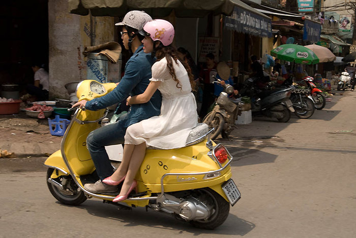 Yellow Vespa